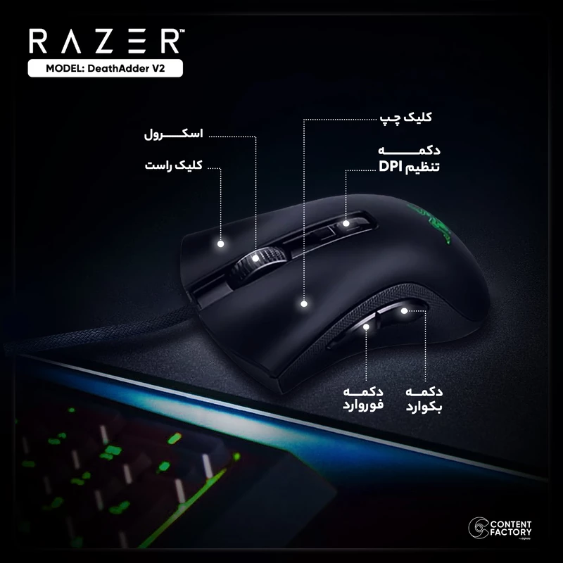 ماوس مخصوص بازی ریزر مدل DeathAdder V2